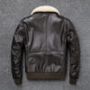 Air Force Flight Jacket Fur Collar Genuine Top Layer Cow Leather Jacket Men Black Brown Cow Coat Men's Winter Jacket 정품 가죽 - Image 5