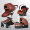 High Landscape Baby Stroller 360-degree Rotation 3-in-1 Basket Foldable - Image 4