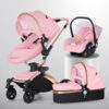 High Landscape Baby Stroller 360-degree Rotation 3-in-1 Basket Foldable - Image 5